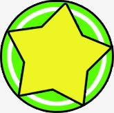 绿色创意五角星卡通圆形素材