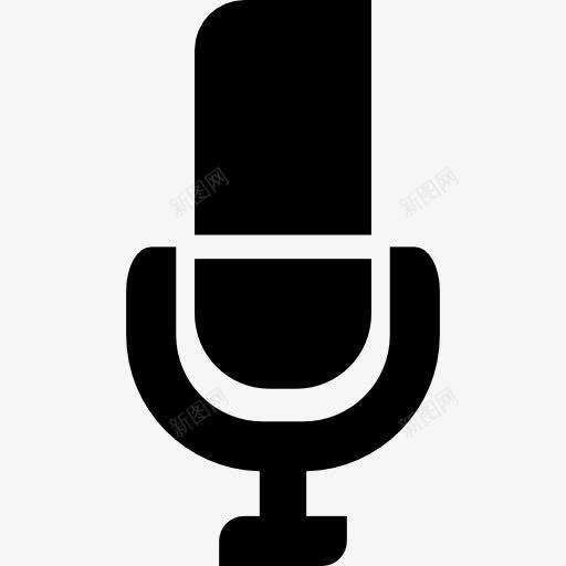 黑色的录音麦克风图标png_新图网 https://ixintu.com 剪影 唱歌 声音 工具和用具 录音 记录 音频