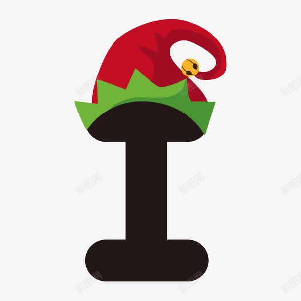 圣诞字母Ipng免抠素材_新图网 https://ixintu.com 3D字母 圣诞字母I 圣诞帽 圣诞帽创意字母 字母带圣诞帽 彩色字母 彩色立体字 立 艺术字 艺术字母 黑色
