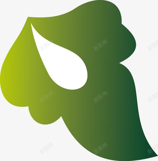 绿色植物大树叶创意图标png_新图网 https://ixintu.com 图标 大树叶 绿色植物设计