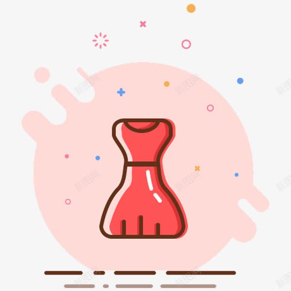 红色卡通连衣裙png免抠素材_新图网 https://ixintu.com 卡通 服装 气泡 粉红色 红色 装饰 连衣裙