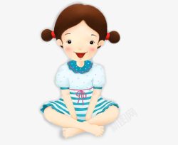 手绘女孩素材