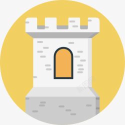中世纪要塞城堡图标高清图片