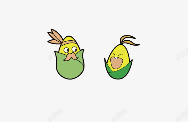 卡通玉米png免抠素材_新图网 https://ixintu.com 卡通 玉米 蔬菜 食物 黄色