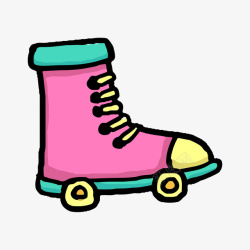 彩色手绘的溜冰鞋素材