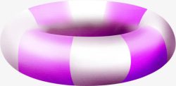 紫色简约游泳圈装饰图案素材