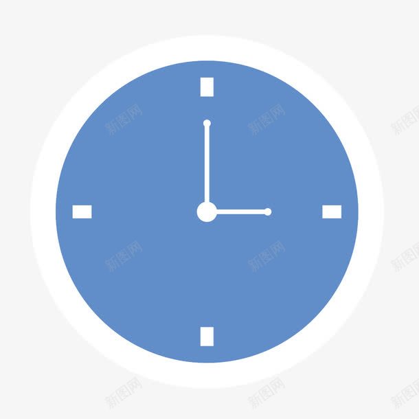 卡通时钟png免抠素材_新图网 https://ixintu.com 三点 扁平化 时钟 蓝色