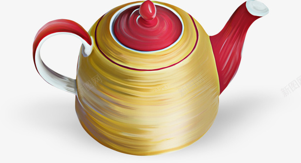 手绘陶瓷茶壶png免抠素材_新图网 https://ixintu.com 卡通手绘 茶壶 装饰 陶瓷