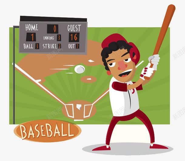 卡通打棒球png免抠素材_新图网 https://ixintu.com 垒球 木棍 棒球 竞赛