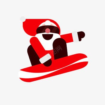 滑雪的圣诞老人png免抠素材_新图网 https://ixintu.com 卡通人物 圣诞公公 圣诞节免扣素材 滑板 红色 节日