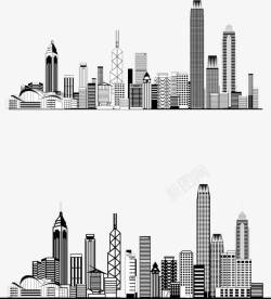 手绘建筑背景素材