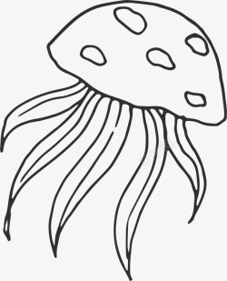 一只水母世界海洋日手绘水母高清图片