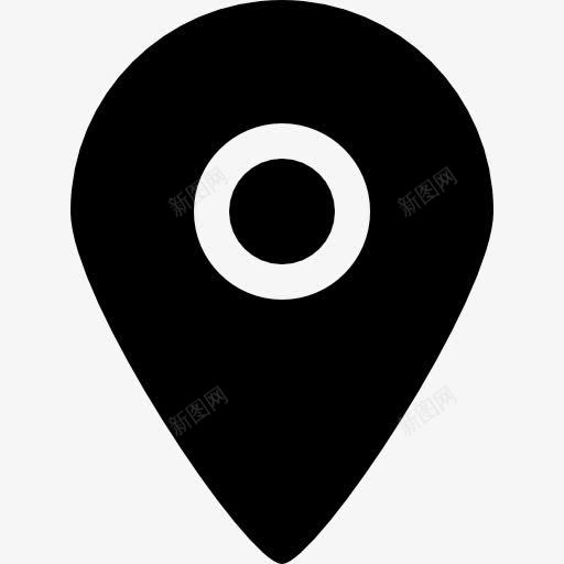 黑色的占位符图图标png_新图网 https://ixintu.com 占位符 地图 地图和国旗 大杯固体 定位 工具 黑