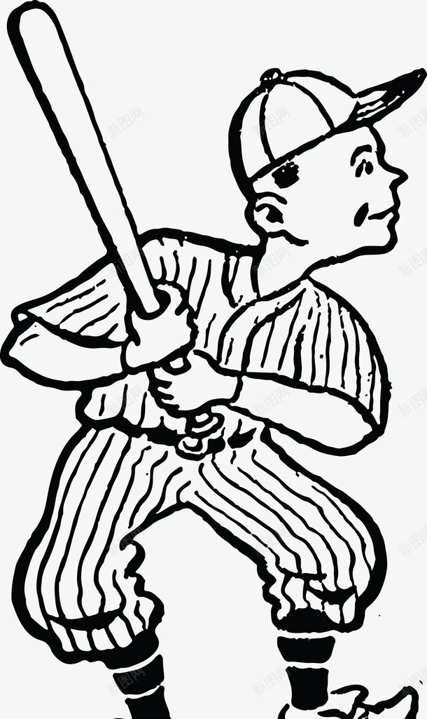 拿着棒球杆的男孩简笔画图标png_新图网 https://ixintu.com 人物 棒球 棒球杆 男孩 简笔画 运动 酷酷的