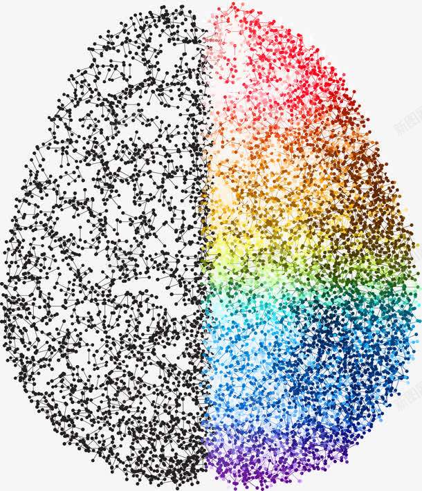 手绘大脑png免抠素材_新图网 https://ixintu.com 右脑 大脑 左脑 彩色 手绘