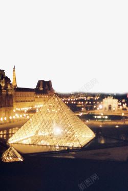 法国卢浮宫夜景一素材