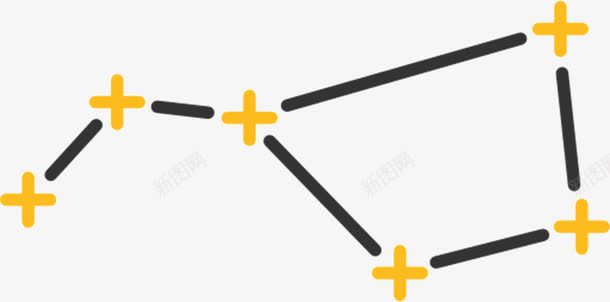 手绘的北斗七星png免抠素材_新图网 https://ixintu.com 北斗 北斗七星 卡通 叉 手绘 线条