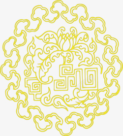 黄色花卉花纹图案背景矢量图素材