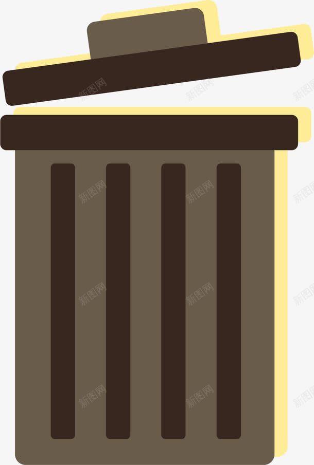 褐色铁皮垃圾箱图标png_新图网 https://ixintu.com 垃圾箱 垃圾箱标志 标志 环保垃圾箱 环境保护 褐色