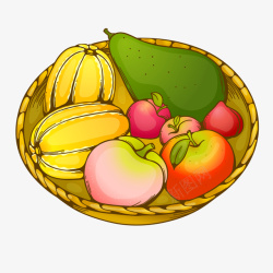篮子里的水果植物矢量图素材