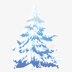 雪化堆满雪的大树矢量图高清图片