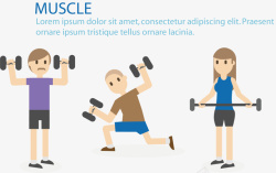 muscle卡通运动锻炼矢量图高清图片
