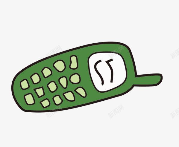 卡通绿色手机png免抠素材_新图网 https://ixintu.com 卡通手机 手机 通信工具