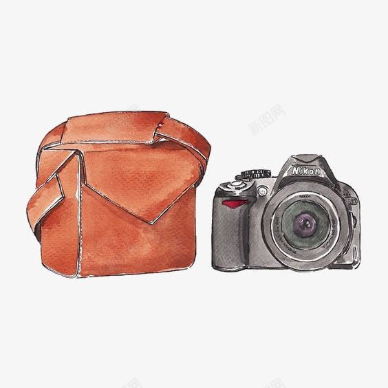 相机png免抠素材_新图网 https://ixintu.com 单反相机 复古相机 拍照 水彩相机 相机包