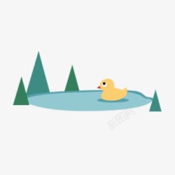 游泳的小黄鸭游泳的小黄鸭高清图片