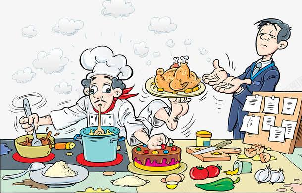 忙碌的厨师png免抠素材_新图网 https://ixintu.com 厨师 忙碌 插画 烹饪 西点师