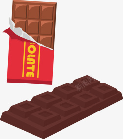 巧克力板创意手绘巧克力块矢量图高清图片