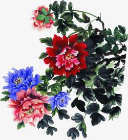 彩色手绘花朵植物素材