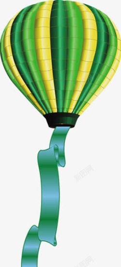 绿色卡通时尚创意热气球素材