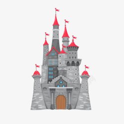 卡通灰色城堡素材