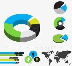 多彩饼状图饼状图高清图片