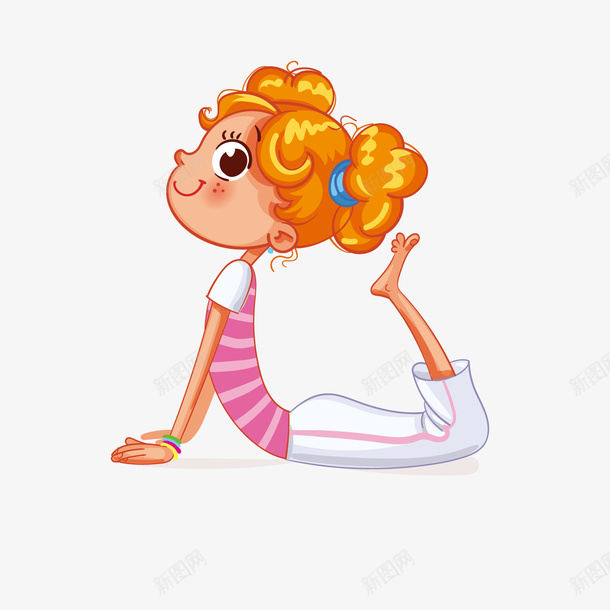 练瑜伽女孩png免抠素材_新图网 https://ixintu.com 卡通人物 瑜伽 练瑜伽 背景装饰 金发女孩 锻炼
