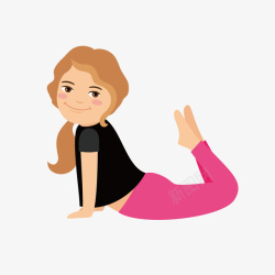 健身卡通女孩卡通扁平化人物瑜伽健身矢量图高清图片