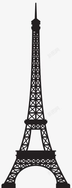 标志物剪影巴黎铁塔黑色图标高清图片