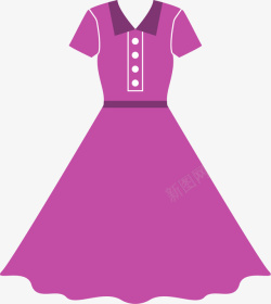 紫色硬朗风格复古裙子矢量图素材