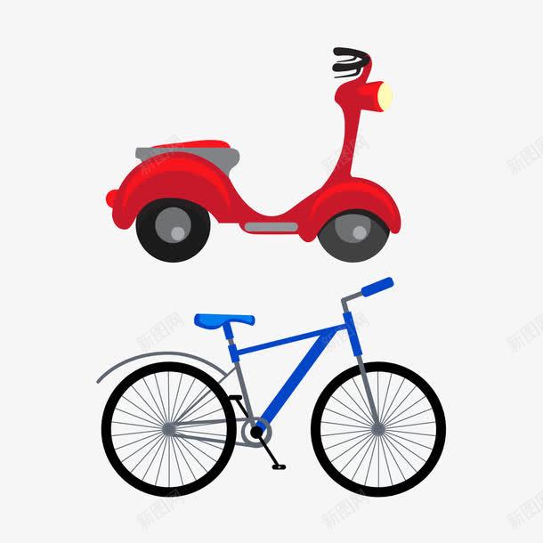电瓶车和自行车png免抠素材_新图网 https://ixintu.com 电瓶车 电瓶车和自行车 自行车