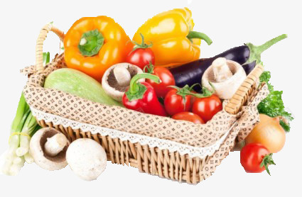 放在蔬菜篮里的蔬菜水果png免抠素材_新图网 https://ixintu.com 水果 蔬菜 蔬菜篮