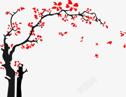红色梅树梅树红花高清图片