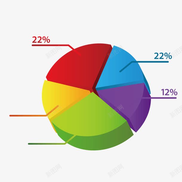 彩色饼状图图标png_新图网 https://ixintu.com 彩色 数据 素材 饼状图