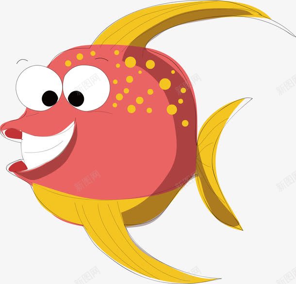 卡通粉色鱼png免抠素材_新图网 https://ixintu.com 动物 动物图案 动物头像 动物插画 卡通动物 可爱卡通动物 小动物 鱼