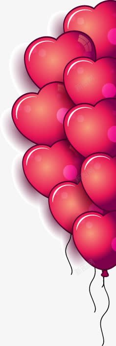 梦幻粉色心形气球图案素材