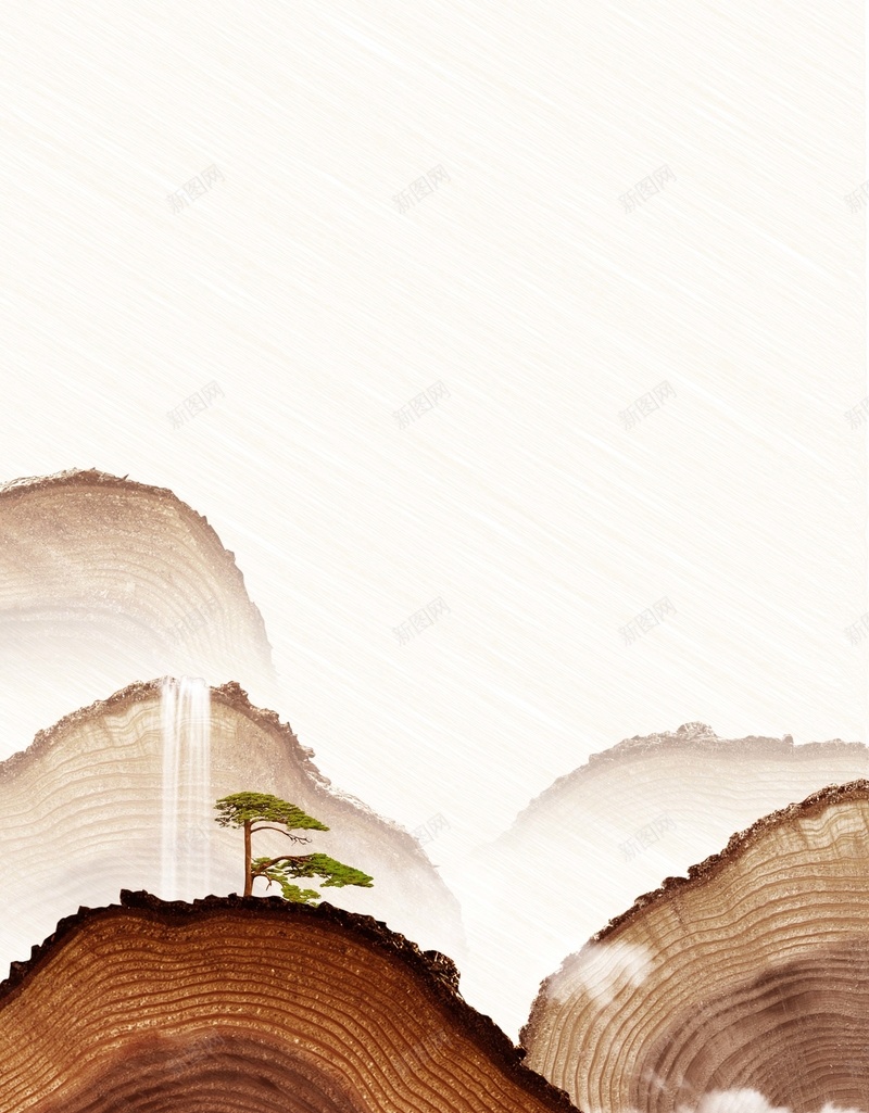 中国风中式地产创意海报psd设计背景_新图网 https://ixintu.com 中国风海报 中式地产海报 商铺开业 地产 房地产 招商海报 木头 松树