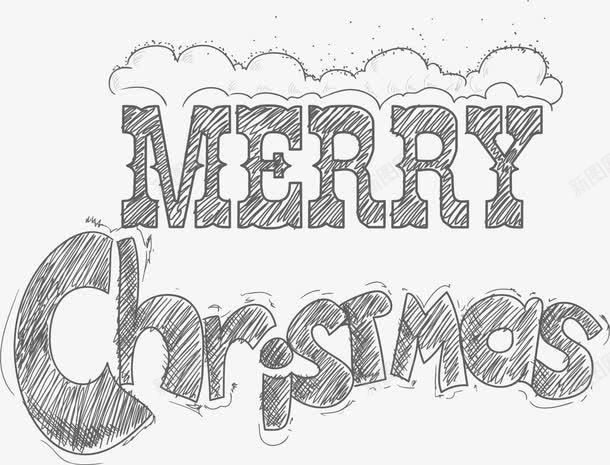 圣诞快乐艺术字png免抠素材_新图网 https://ixintu.com christmas merry 创意艺术字 圣诞快乐 手绘艺术字 素描