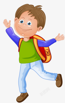 开心的去上学开心去上学的小男孩高清图片