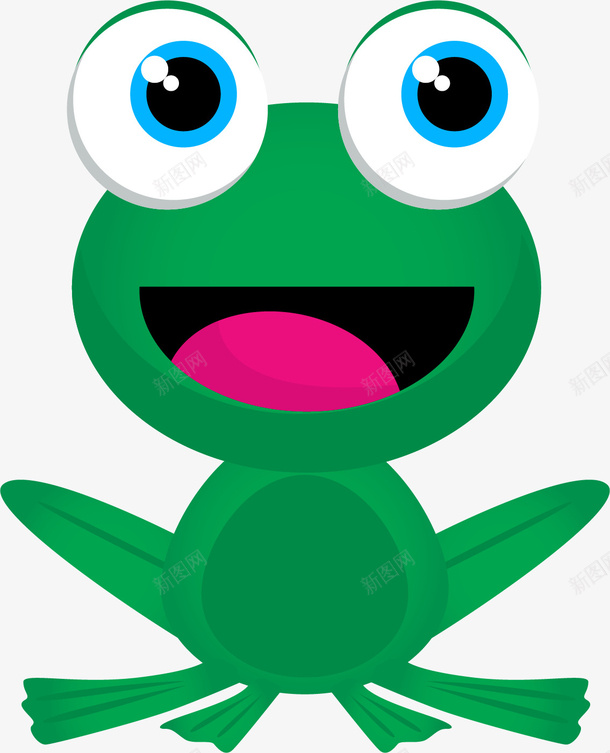 微笑的青蛙矢量图ai免抠素材_新图网 https://ixintu.com 动画青蛙 卡通蛙 卡通青蛙 可爱的青蛙 微笑 蛙类 矢量图