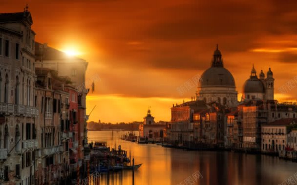 唯美日落黄昏下的威尼斯背景